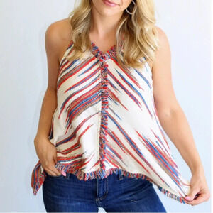 Adorn summer fringed tank top Small
